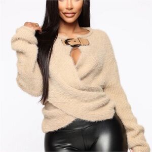 NEW Fashion Nova Winter Exposure Tan Sweater women’s size XS NWT